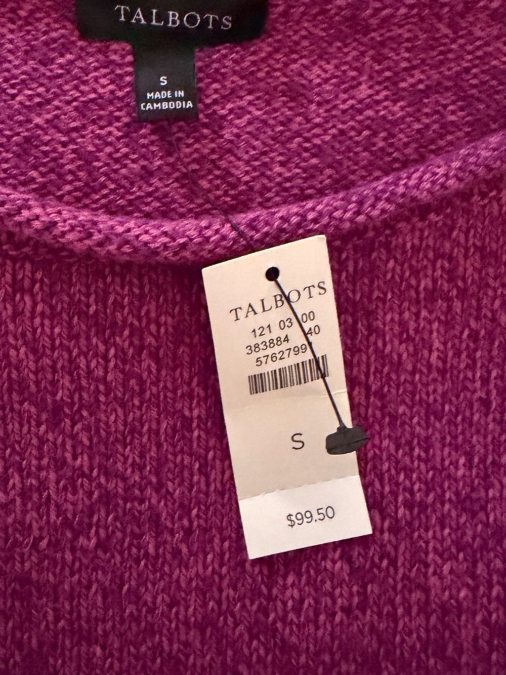 Talbots Women's Crewneck Sweater in Raspberry - Picture 3 of 4
